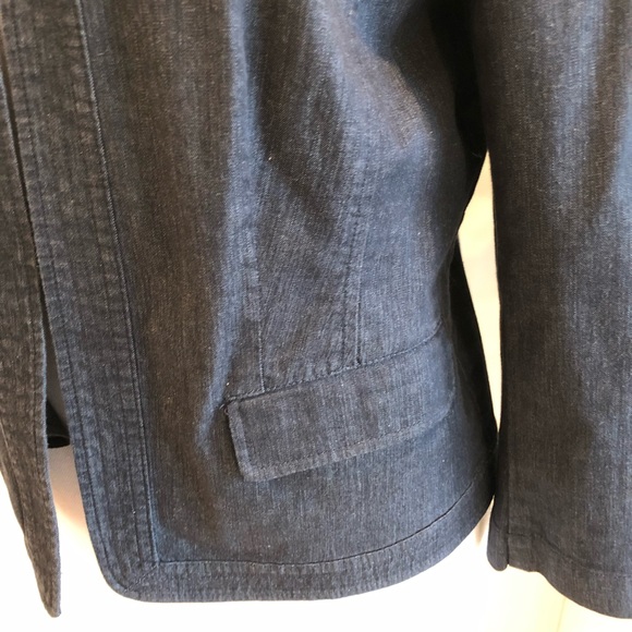 Loft Open Front Dark Denim Blazer - Size M - Picture 8 of 8
